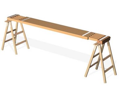 Gerüstbohle mit Böcken Gerüstbohle mit Böcken